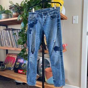 SOLD elsewhere - Gap patchwork ripped jeans